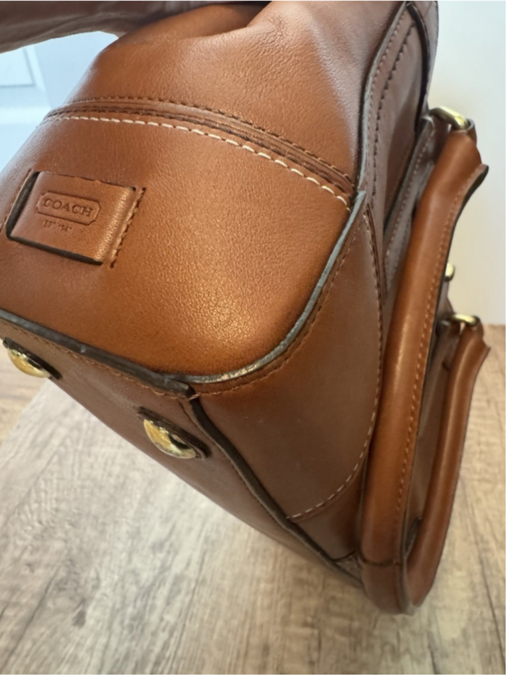 Vintage Coach Hamptons Carryall 11047 Cognac Leather Shoulder Tote Classic - Picture 11 of 16